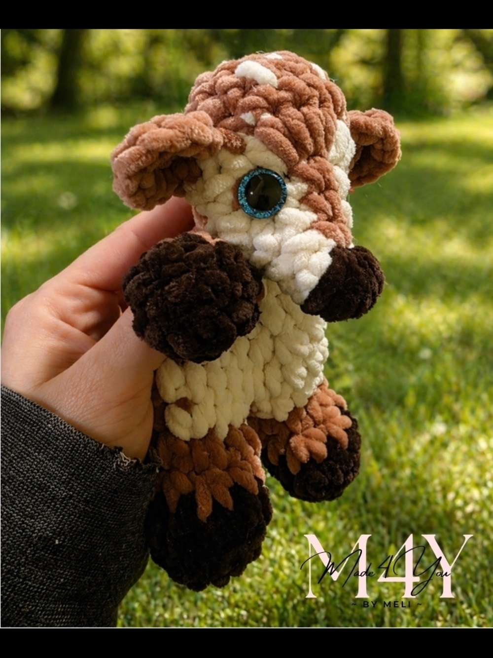 Handmade Crochet Plush Baby Deer Fawn Snuggler